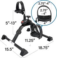 Vélo d'exercice de bureau avec écran LCD - Mini vélo pliable en acier allié pour l'entraînement des bras et des jambes - Équipement de fitness à domicile