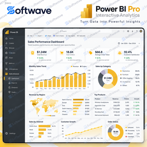 บัญชี Power BI Pro แบบตลอดชีพ |   แดชบอร์ดแบบอินเทอร์แอคทีฟ การแสดงข้อมูล การวิเคราะห์ขั้นสูง และเครื่องมือการทำงานร่วมกันเป็นทีม - Product Image 2