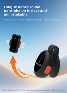 Microfono Lavalier Wireless Portatile J33 2 in 1 con Riduzione <span class=keywords><strong>del</strong></span> Rumore AI per Trasmissioni in Diretta - Product Image 3