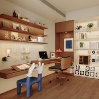 Ensemble de conception d'intérieur moderne et mi-siècle moderne sur mesure tout-en-un avec matériaux complets, armoires modulaires et meubles