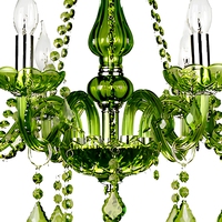 Lustre personnalisé de luxe européen avec pampilles scintillantes, décoration améthyste, lampe en verre violet, lustre en forme de bougie et de fleur