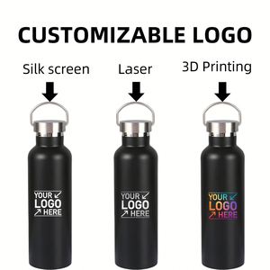 Custom logo Double Wall Vacuum Reusable Travel Metal <b>Flask</b> Hot Sale Insulated Hiking Sports Standard Mouth Water Bottle - Product Image 6
