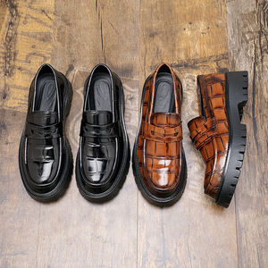 Chaussures habillées pour hommes à semelle épaisse, augmentant la taille, formelles, durables, en acier, bout rond, chaussures en cuir à semelle épaisse, augmentant la taille - Product Image 3