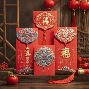 Tùy chỉnh thân thiện với môi gửi thư Túi 2025 phong bì màu đỏ thiết kế in đám cưới năm mới quà tặng bao bì biểu tượng tùy chỉnh - Product Image 3