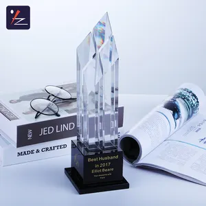 Wholesale Crystal Trophies And Awards Obsession Award Logo Engraved Crystal Trophy Awards