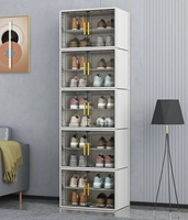 Boîte à chaussures moderne grande capacité en plastique transparent, rangement pour chaussures anti-insectes, étagère facile à assembler, nouveau meuble de rangement pour la maison et la salle à manger
