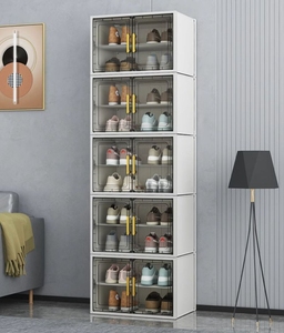 Grande capacità moderna scatola di scarpe di plastica trasparente formica <span class=keywords><strong>scarpiera</strong></span> facile da montare nuova porta armadio mobili da pranzo per la casa - Product Image 2