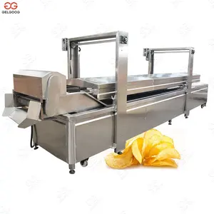Transportador contínuo industrial linha de produção de batatas batatas fritas máquina de fritura