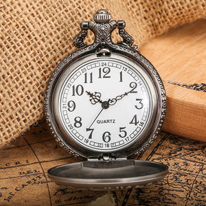 Janpan-Reloj de bolsillo de cuarzo con diseño de calavera de <span class=keywords><strong>Death</strong></span> Note, collar de cadena de reloj de metal gris Cosplay - Product Image 2