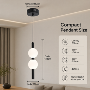Modern <b>Led</b> Small Long Pendant <b>Light</b> Black Metal Acrylic <b>Diffuser</b> Tricolor Eye Caring Indoor Dining Room Bedroom Living Room Home - Product Image 4