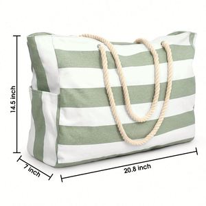 Portable Beach <b>Bags</b> Women <b>Large</b> Waterproof Swim Pool <b>Canvas</b> Tote <b>Bag</b> With Zipper Wholesale <b>Large</b> Cotton Shopping <b>Bag</b> - Product Image 4