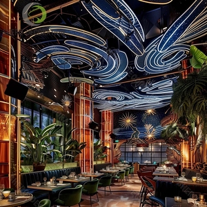 Design d'intérieur de restaurant haut de gamme Idées d'aménagement de salle à manger complète Ensemble de meubles de restaurant durables pour tout le projet de restaurant - Product Image 5