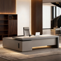 Ensemble de bureau de direction moderne et durable avec rangement, bureau en bois de luxe pour usage commercial