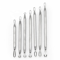 Extracteur de points noirs et de comédons en acier inoxydable à double tête, aiguille anti-acné, outils de beauté pour le visage et le nez