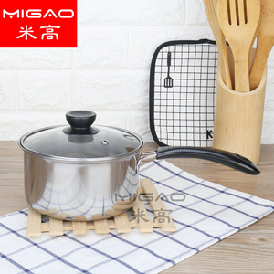 Migao Stainless Steel 3-Piece Cookware Set <b>Soup</b> <b>Pot</b> Frying Pan Gift Set Gas And Electric Dual Use - Product Image 3