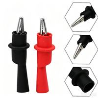1 Paire de Pinces Crocodiles de Test Rouge et Noir 10A 1000V, Sondes de Testeur Multimètre pour Mesure de Puissance AC/DC