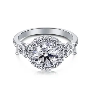 Dylam 간단한 결혼 반지 개인화 된 밴드 큰 약혼 독특한 다이아몬드 사용자 정의 실버 반지 GF 창조적 인 유행