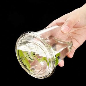 Vasos de Plástico PET en Forma de U de 89 mm con Logotipo Personalizado al por Mayor, Vasos Desechables Transparentes para Té con Leche Boba con Tapas Planas a Juego - Product Image 2