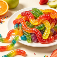 BESTAR Groothandel Zoete Jelly Wormen Leuke Vormen Niet-Kleverige Snoepjes Kleurrijke Gummy Wormen Gemengde Fruit Kauwgom Snoepjes Kindersnack Suiker