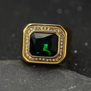 Anello da Uomo in Acciaio Inossidabile con Gemma Colorata Tridimensionale Personalizzato alla Moda Vendita all'Ingrosso - Product Image 5