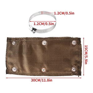 Manchon d'isolation thermique pour tuyau d'échappement, en fibre de roche volcanique, résistant aux hautes températures jusqu'à 1350°F, couleur or titane, ajustement universel - Product Image 2