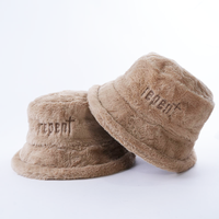 Chapeau de pêcheur épais et chaud de couleur unie personnalisé Chapeau seau d'hiver avec logo brodé