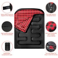 Sac de couchage double léger et imperméable pour adultes, toutes saisons, pour le ski, le camping, la randonnée, essentiel par temps froid