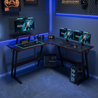 Meubles de bureau YZ, grand bureau de jeu RGB, bureau d'angle pour jeux électroniques, fabricant de tables de jeu pour ordinateur, bureau de joueur PC noir