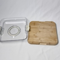 Plateau de service en bambou durable et écologique avec couvercle en acrylique, 4 compartiments, couleur crème, planche à charcuterie portable, pique-nique, cadeau de déménagement