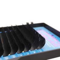 Extensions de cils individuels en fibres synthétiques, 16 rangées, 7~15mm, 15-25mm, semi-faites à la main, longueurs mixtes, naturelles et douces