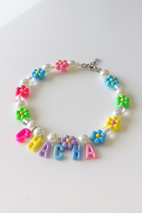 प्यारा बिल्ली और कुत्ता उपहार व्यक्तिगत समायोज्य वसंत पुष्प पिल्ला फूल के बीडेड कुत्ते कॉलर कस्टम नाम पालतू हार - Product Image 4