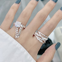 Ada Jewelry Anillos de Plata 925 al por Mayor, Anillo Tejido Multicapa Estilo Coreano de Plata Esterlina