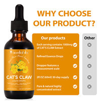Acentiallabs 60ml Complément Vegan Sans Alcool à l'Extrait de Griffes de Chat, Soutien Articulaire et Immunitaire, Gouttes Liquides de Griffes de Chat pour Hommes et Femmes