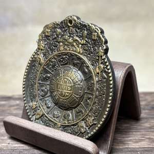 قلادة تميمة فنغ شوي الثقافية الصينية - تميمة نحاسية بنمط باغوا ورموز الأبراج لديكور المنزل وجلب الحظ - Product Image 3