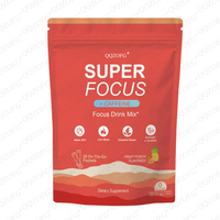 Mélange en poudre naturel SUPER FOCUS CAFFEINE pour boisson stimulante, soutient la fonction cognitive et l'immunité, à base de champignon Crinière de lion en gros