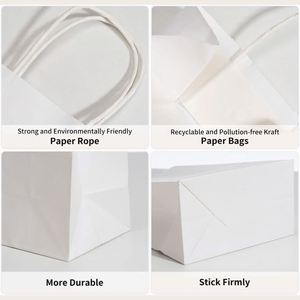 High Quality Recycled Colored Kraft Paper <b>Bags</b> with logo Toast <b>Bread</b> Packing Sandwich White Brown Kraft Paper <b>Bag</b> with Handle - Product Image 6