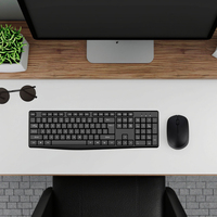 Set Keyboard dan Mouse KB206GCM Havit, Teclado dan Mouse Nirkabel untuk Komputer Kantor, Keyboard dan Mouse Combo Nirkabel 2.4Ghz