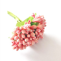 Fournitures d'artisanat floral : Bouquet de mariée en forme de cœur de fleurs roses, décoration de mariage, bouquet de fleurs artificielles avec baies et étamines, Fête des Mères