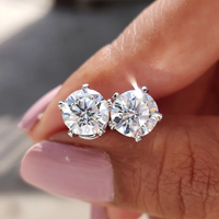 Lab oluşturulan elmas küpe 0.5ct IGI sertifikalı damızlık küpe bir çift sıcak satış ekonomik küpe 14K altın