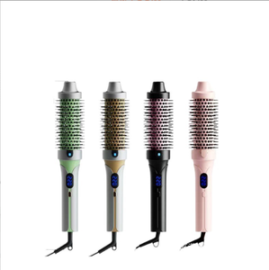 Cepillo Alisador Profesional 2 en 1 con Calor PTC e Iones Negativos para Uso Doméstico y en Salón, Rizador Térmico con Pantalla Digital - Product Image 1
