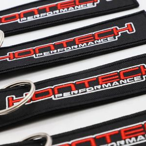 Porte-clés tissé personnalisé style course noir, brodé, pour atelier de tuning automobile, cadeaux promotionnels - Product Image 2