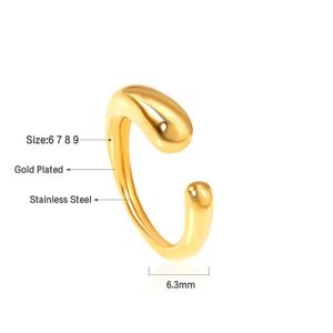 Anillo de Aro de Oro de 18k al por Mayor para Mujer y Hombre, Anillos de Dedo Sencillos Rellenos, Joyería - Product Image 2