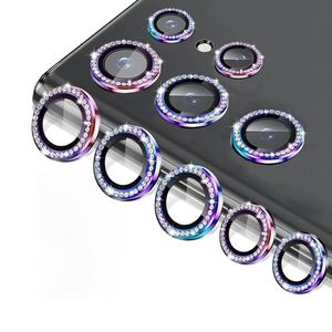 삼성 S25 ULTRA S24 용 다이아몬드 카메라 케이스 강화 유리 카메라 렌즈 화면 보호 카메라 렌즈 - Product Image 1