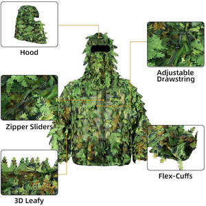 Combinaison de chasse d'hiver professionnelle avec motif de feuilles 3D, veste et pantalon de chasse pour hommes, pour la forêt et la montagne - Product Image 2