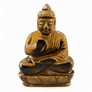 Buda de ojo de tigre - tallado artesanal del Señor Buda sereno y en meditación - cristal/reiki/curación - 4 pulgadas y 237 - Product Image 2
