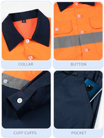 Ensemble de vêtements de travail en coton haute visibilité 200 g/m², chemise à manches longues et pantalon, uniforme de sécurité réfléchissant, norme australienne, construction, exploitation minière