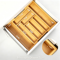 Diviseurs de tiroirs en bambou réglables, organisateur de tiroirs extensible pour cuisine, commode, maison et bureau