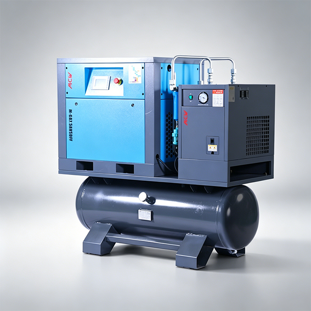 7.5KW 10HP 4-in-1 Integrated Screw Air Compressor with Dryer Tank Filters  380V/400V 50Hz Three Phase