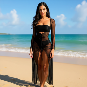 Costume da bagno intero HDJ Plus Size con controllo pancia, vita alta, stampa floreale, per donna, taglie 44-54, giallo beige, blu vino - Product Image 3