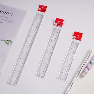 ไม้บรรทัดตรงแบบพกพาขนาด 15 ซม. โปร่งใส อุปกรณ์การบ้านสำหรับนักเรียน - Product Image 2